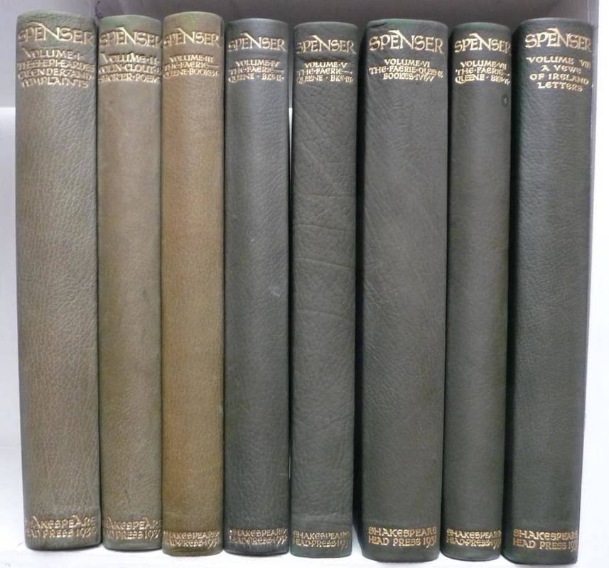 Lot 73 - Spenser (Edmund) The Works of Edmund Spenser, 1930-32, Shakespeare Head Press, 8 vols.,...