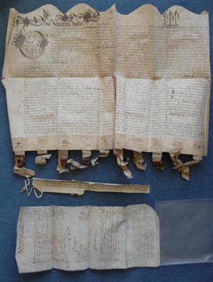 Lot 118 - Indentures  Indenture made by Thomas Watson of Ripon, Weaver, and his wife Beatrice, relating...