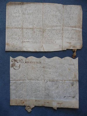 Lot 123 - Indentures Deed of Bargain and Sale for meadow land at Skerworth [Skirwith nr Ingleton], April...