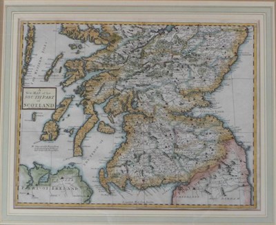 Lot 146 - Johnston (Andrew)  A New Map of the South Part of Scotland, nd [1722], hand-coloured engraved...