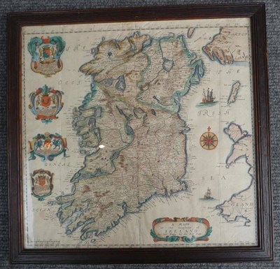 Lot 147 - Blome (Ric) A Mapp of the Kingdome of Ireland, nd [?1673], hand-coloured engraved map, 375mm x...