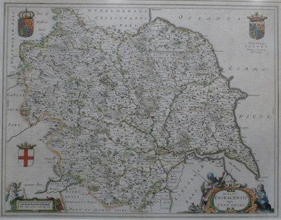 Lot 55 - [Blaeu J.] Ducatus Eboracensis Anglice York Shire, nd. [1645 or later], hand-coloured map , 390mm x