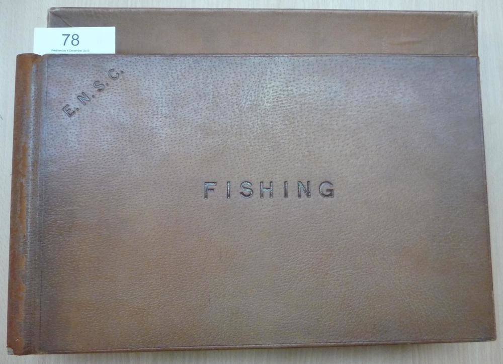 Lot 78 - Fishing  Angling Record Book, 1911 to 1949, manuscript entries recording angling in South...