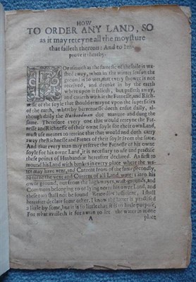 Lot 80 - [Shaw (John)] How to Order any Land, So as it may reteyne all the moysture that falleth...