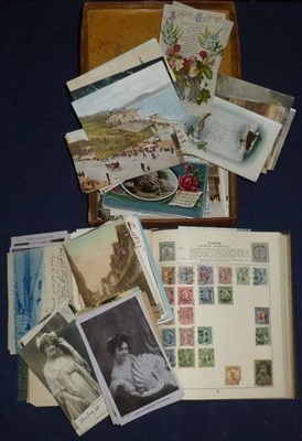 Lot 105 - Mixed Postcards and Stamps, including Xmas Day 1905 postmark and other postal interest, topography