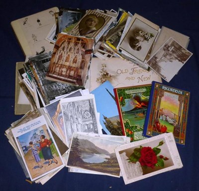 Lot 113 - A Collection of Mixed Postcards, including topography, military, greetings, art, architecture,...