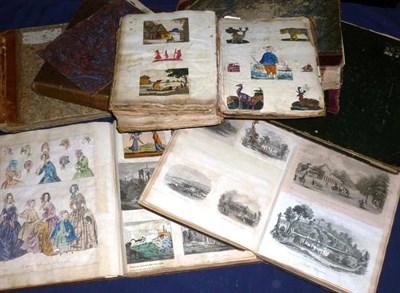 Lot 119 - A Collection of Early to Mid 19th Century Scrap Books and Albums, containing coloured prints of...