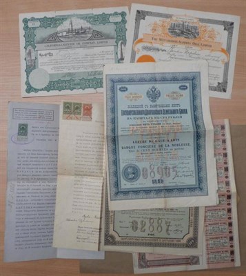 Lot 14 - Scripophily Two Canadian Share Certificates: California-Lakeview Oil Co., 50 shares, 1914...