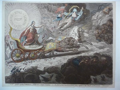 Lot 56 - Gillray (James) Light Expelling Darkness_Evaporation of Stygian Exhalations ..., April 30th,...