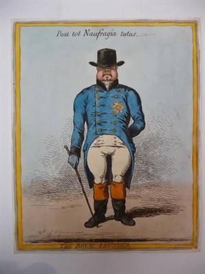 Lot 67 - Anon [Gillray (James)] The Royal Lounger, nd [26th June 1804], hand-coloured etching,...