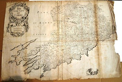 Lot 123 - Ireland Anon., The County of Corke, nd., large engraved map, 680mm x 975mm, (creased, worn and...