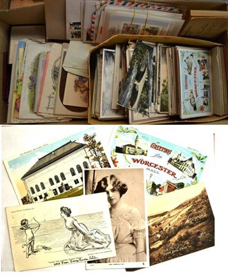 Lot 184 - A Quantity of Mixed Ephemera, including postcards, silk cigarette cards, In Memoriam cards,...