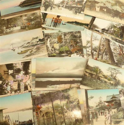 Lot 185 - A Collection of Japanese Postcards, one hundred and fifty pre-war cards, mainly coloured topography