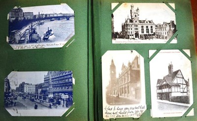 Lot 204 - An Album of Mixed Postcards, approximately two hundred cards, including greetings, glamour,...