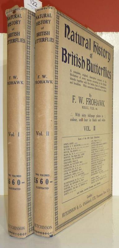 Lot 122 - Frohawk (F.W.) Natural History of British Butterflies .., nd, Hutchinson, two volumes, folio,...