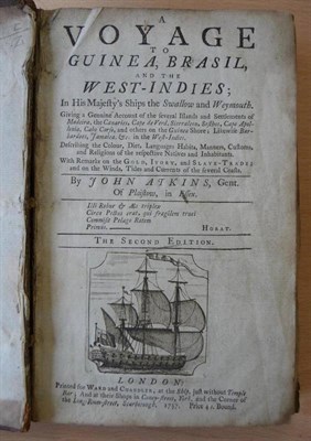 Lot 55 - Atkins (John) A Voyage to Guinea, Brasil and the West Indies; in His Majesty's Ships the...