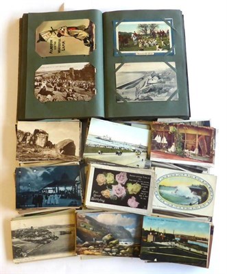 Lot 79 - A Collection of Mixed Postcards, pre war cards, including military, topography, glamour,...