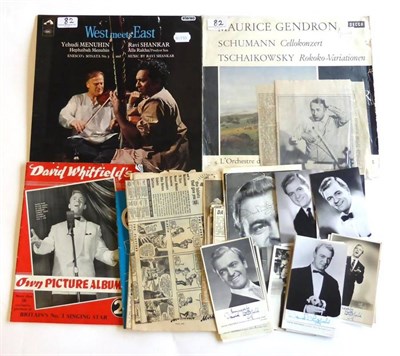 Lot 82 - Mixed Autographs, including two 33rpm records signed by Maurice Gendron, Yehudi Menuhin and...