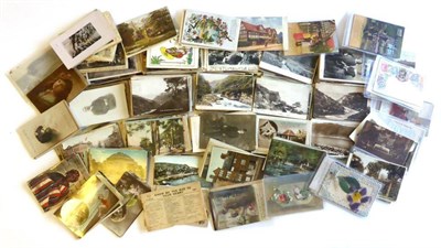 Lot 96 - A Box of Mixed Postcards, approximately four hundred mainly pre war cards, including Bamforth...