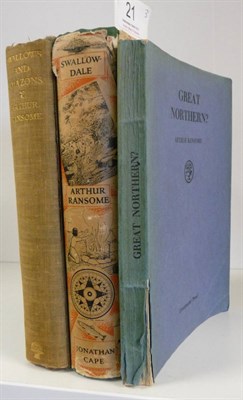 Lot 21 - Ransome (Arthur) Swallows and Amazons, 1931, Cape, first illustrated edition, cloth (worn);...