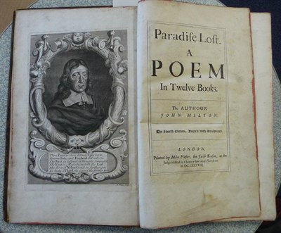 Lot 40 - Milton (John) Paradise Lost, A Poem in Twelve Books, 1688, Jacob Tonson, fourth edition, folio...