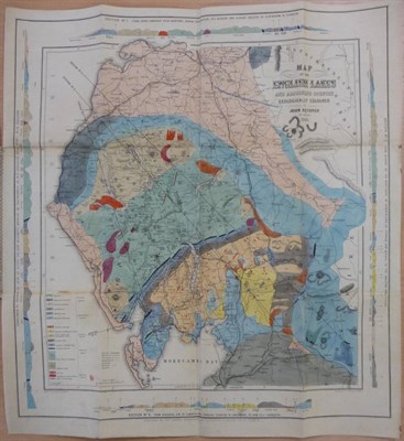 Lot 109 - Ruthven (John) Map of the English Lakes and Adjoining Country Geologically Coloured, 1855, John...