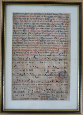 Lot 22 - Manuscript A single leaf from a Gradual of English Use, probably late 14th century. A rubric...
