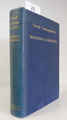 Lot 28 - Churchill (Winston S.) Great Contemporaries, 1937, Butterworth, second impression, signed by...
