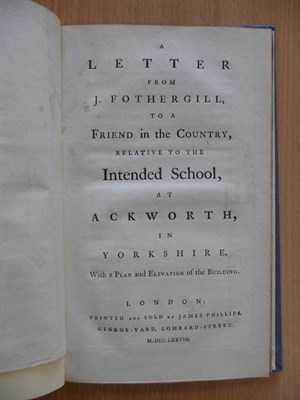 Lot 68 - Ackworth School Fothergill (J.), A Letter from J. Fothergill to a Friend in the Country relative to