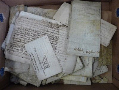 Lot 70 - Indentures A collection of approximately forty-eight seventeenth century indentures, believed...