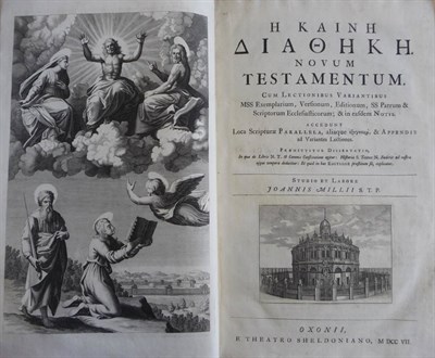 Lot 157 - New Testament in Greek and Latin  Novum Testamentum, 1707, Oxford, folio, engraved frontis,...