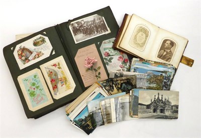 Lot 174 - An Album of Pre-War Postcards, approximately three hundred and fifty cards, including comic,...