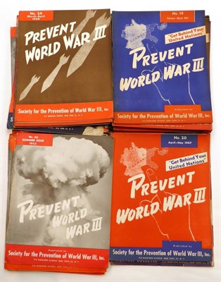 Lot 177 - Forty Nine Issues of 'Prevent World War III' Magazines, starting at number 2 July 1944 to number 61