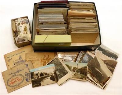 Lot 192 - A Box of Mixed Postcards, both pre and post war, including a quantity of Catterick and other...