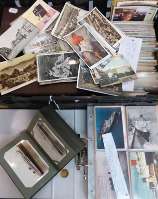 Lot 194 - A Collection of Mixed Postcards, mainly post war, including an album of railway cards, an album...