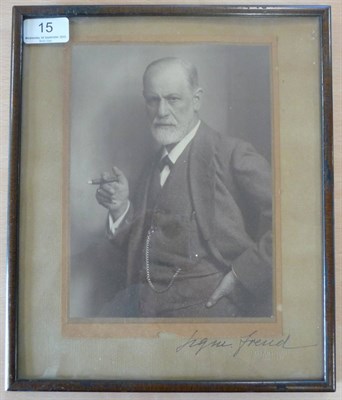 Lot 15 - Sigmund Freud Halberstadt (Max), Photograph; a half length portrait of Sigmund Freud in...