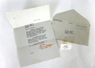 Lot 112 - A Typed Letter Signed by  Frank Sinatra 1966, letter sent to Mr Venables, with orange pen...