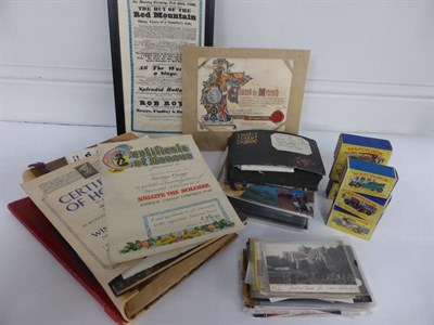 Lot 113 - A Collection of Mixed Ephemera, including a quantity of Ripon postcards and ephemera, framed...