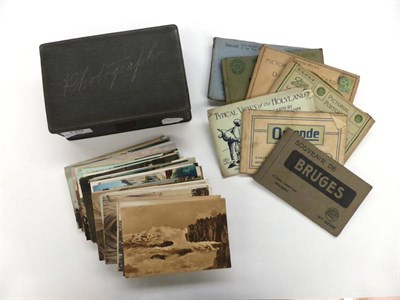 Lot 129 - A Box of Mixed Postcards and Souvenir Books, including WW1 art cards, topography, architecture etc