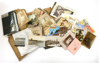 Lot 165 - A Collection of Mixed  Postcards, mainly pre war, including topography, greetings, comic, album...