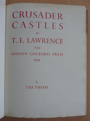 Lot 64A - Lawrence (T.E.) Crusader Castles, Volume I, The Thesis, 1936, Golden Cockerel Press, volume I only