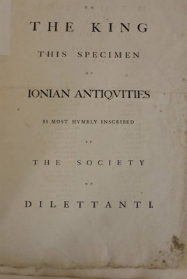 Lot 8 - Society of Dilettanti Ionian Antiquities, 1769 (vol 1 only), lge. folio, 33 plates, untrimmed...