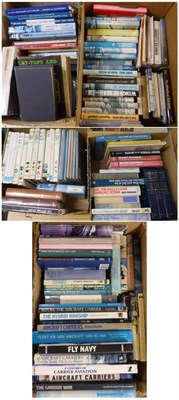 Lot 48 - Naval Aviation A large collection of books on Naval Aviation, the Fleet Air Arm, Aircraft Carriers