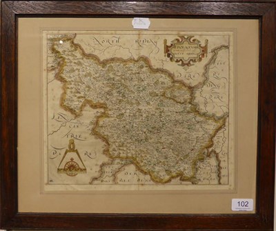 Lot 102 - Saxton (Christopher)  Eboracensis ... West Riding, 17th c engr. map by Hole, early hand...