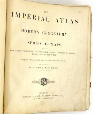 Lot 106 - Blackie (W.G.)  The Imperial Atlas, of Modern Geography, 1860, stout folio, maps complete, i.e....