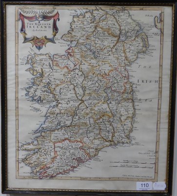 Lot 110 - Morden (Robert) The Kingdom of Ireland, 17th century, hand-coloured engraved map, 410mm x...