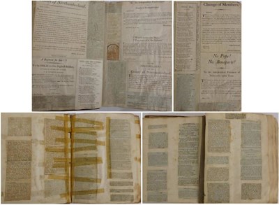 Lot 136 - Bell (J.) compiler:  ";Hodge-Podge";, early 1800s folio leatherbound scrapbook, so-titled on spine