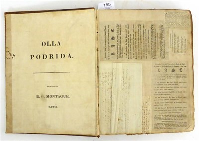 Lot 155 - Montague (B.) compiler: Olla Podrida, Selected by ..., Bath, n.d., folio scrapbook with printed...