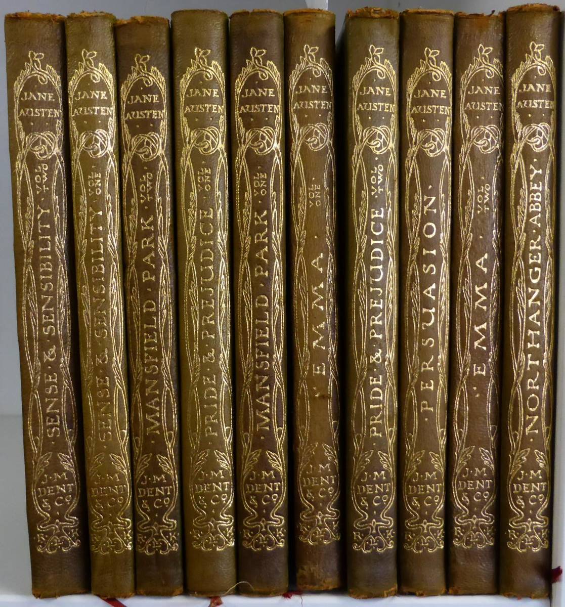 Lot 2062 - Austen (Jane) The Works of Jane Austen, 1899, Dent, Temple Edition, ten volumes, each with...