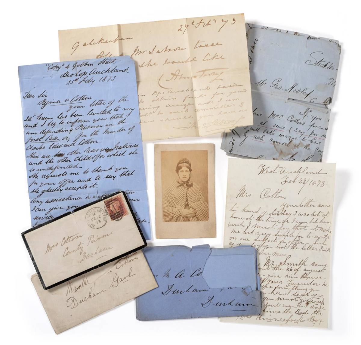 Lot 157 - Of Mary Ann Cotton interest:  A Collection of Letters and a Photograph, comprising: -A contemporary